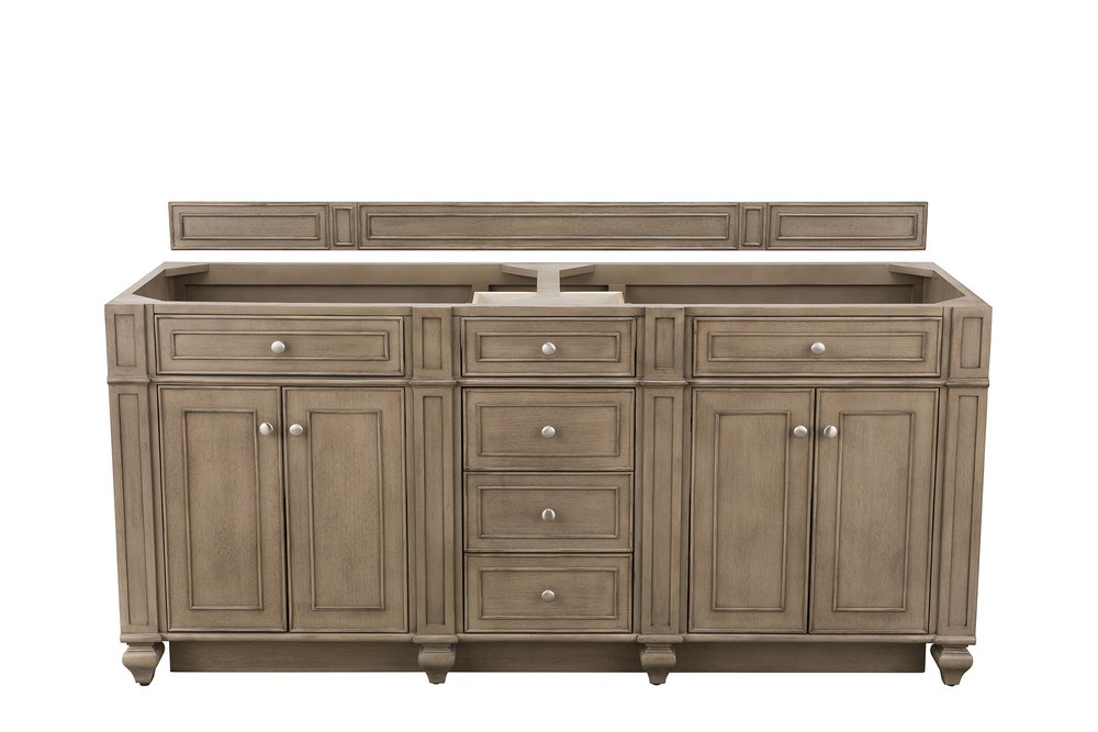 James Martin - Bristol 72" Double Vanity Cabinet, Whitewashed Walnut - 157-V72-M-WW view 1