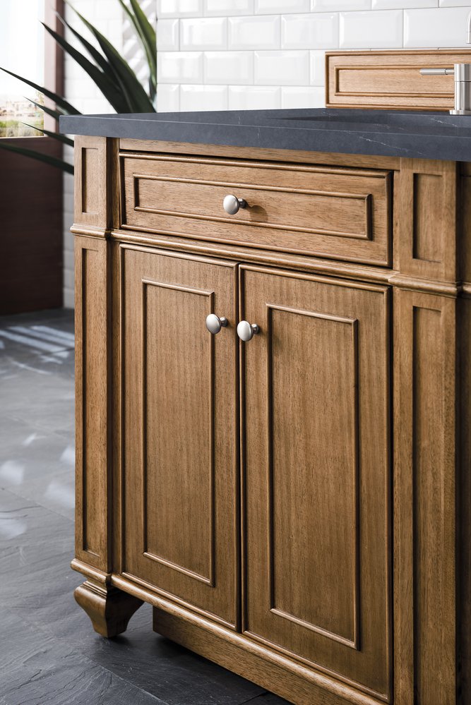 James Martin - Bristol 72" Double Vanity, Saddle Brown w/ 3 CM Charcoal Soapstone Silestone Top - 157-V72-SBR-3CSP view 5