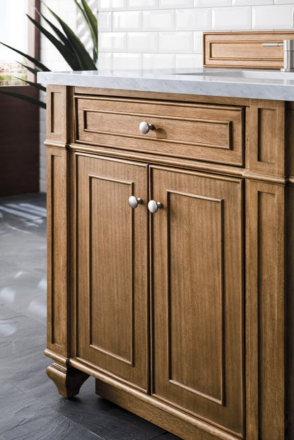 James Martin - Bristol 72" Double Vanity, Saddle Brown w/ 3 CM Eternal Jasmine Pearl Silestone Top - 157-V72-SBR-3EJP view 5