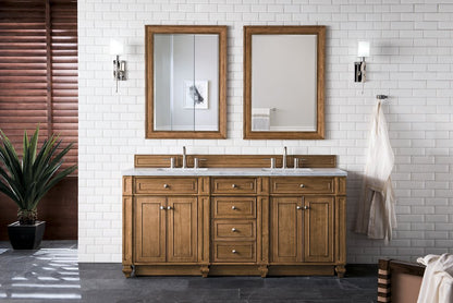 James Martin - Bristol 72" Double Vanity, Saddle Brown w/ 3 CM Eternal Jasmine Pearl Silestone Top w/FreePower Wireless Charger - 157-V72-SBR-FEJP view 3
