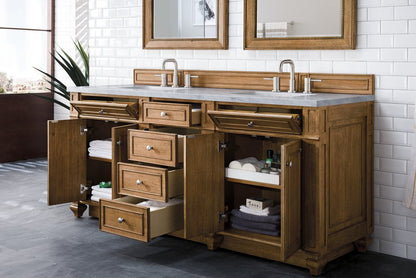 James Martin - Bristol 72" Double Vanity, Saddle Brown w/ 3 CM Eternal Jasmine Pearl Silestone Top w/FreePower Wireless Charger - 157-V72-SBR-FEJP view 5