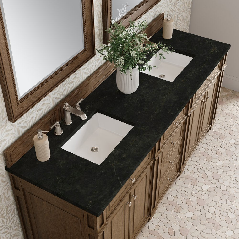 James Martin - Bristol 72" Double Vanity, Saddle Brown, w/ 3 CM Phantome Eclos Top - 157-V72-SBR-3PHT view 6