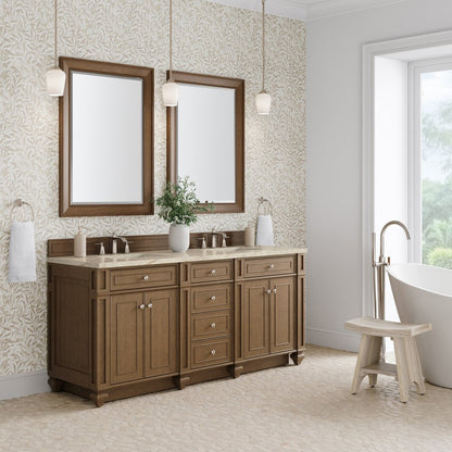 James Martin - Bristol 72" Double Vanity, Saddle Brown, w/ 3 CM Tajnar Eclos Top - 157-V72-SBR-3TJR view 3