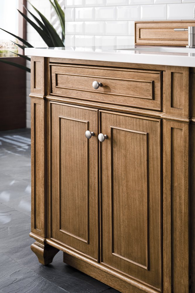 James Martin - Bristol 72" Double Vanity, Saddle Brown w/ 3 CM White Zeus Silestone Top - 157-V72-SBR-3WZ view 5