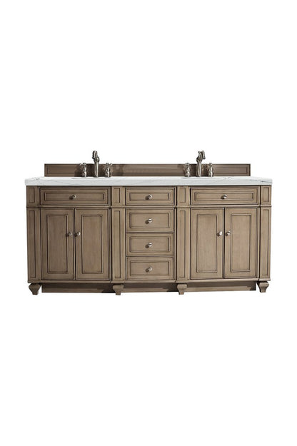 James Martin - Bristol 72" Double Vanity, Whitewashed Walnut w/ 3 CM Ethereal Noctis Silestone Top w/FreePower Wireless Charger - 157-V72-WW-FENC view 1