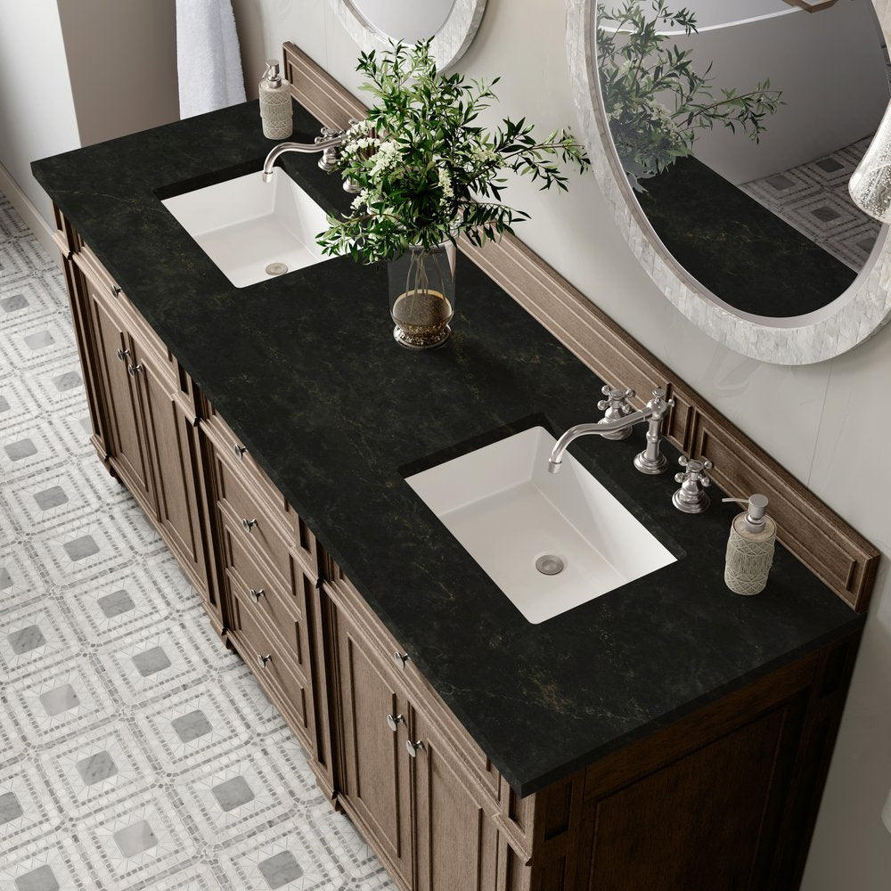 James Martin - Bristol 72" Double Vanity, Whitewashed Walnut, w/ 3 CM Phantome Eclos Top - 157-V72-WW-3PHT view 6