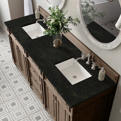 James Martin - Bristol 72" Double Vanity, Whitewashed Walnut, w/ 3 CM Phantome Eclos Top - 157-V72-WW-3PHT view 6