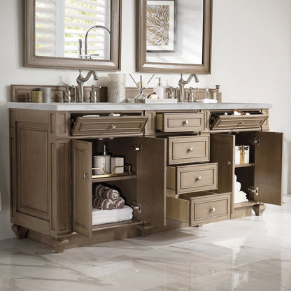 James Martin - Bristol 72" Double Vanity, Whitewashed Walnut w/ 3 CM Victorian Silver Silestone Top w/FreePower Wireless Charger - 157-V72-WW-FVSL view 4
