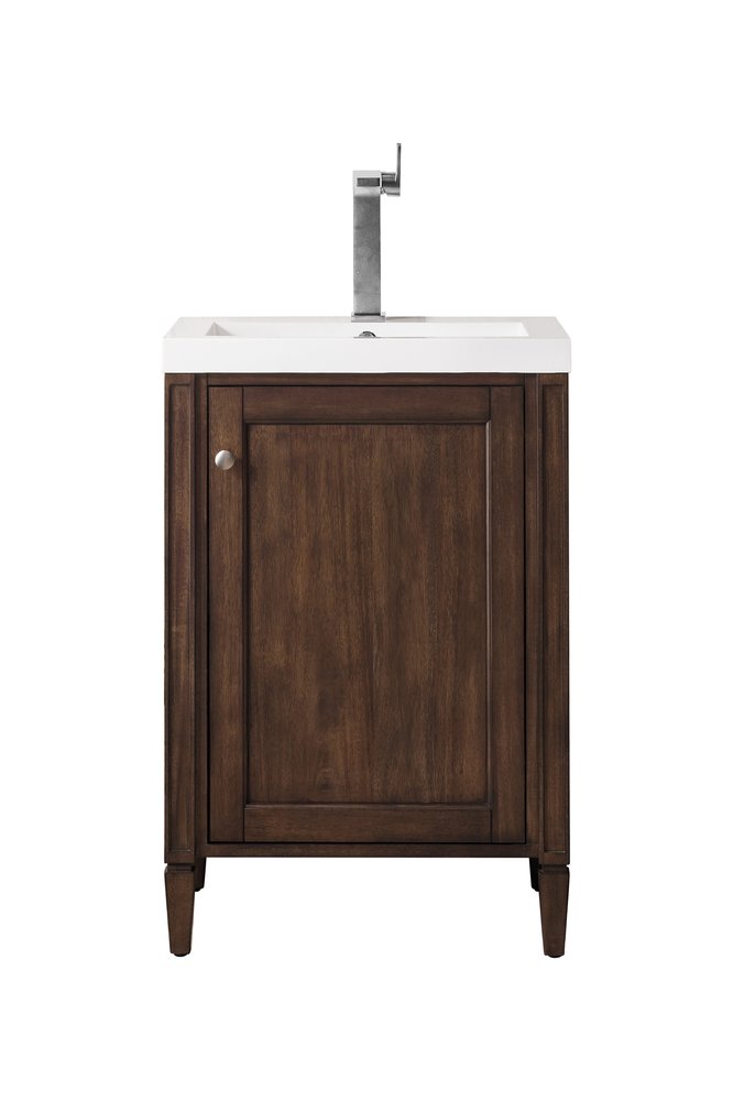 James Martin - Britannia 24" Single Vanity, Mid-Century Acacia w/ White Glossy Composite Stone Top - E652V24MCAWG view 1