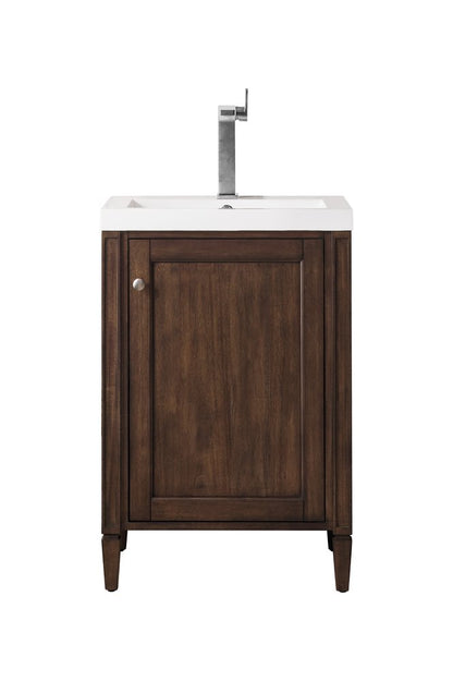 James Martin - Britannia 24" Single Vanity, Mid-Century Acacia w/ White Glossy Composite Stone Top - E652V24MCAWG view 1