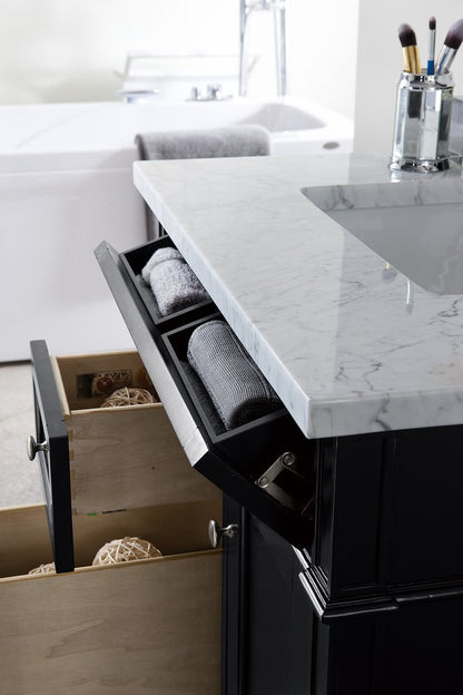 James Martin - Brittany 30" Single Vanity, Black Onyx w/ 3 CM Carrara Marble Top - 650-V30-BKO-3CAR view 6