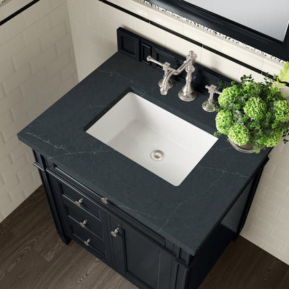 James Martin - Brittany 30" Single Vanity, Black Onyx, w/ 3 CM Charcoal Soapstone Silestone Top - 650-V30-BKO-3CSP view 5