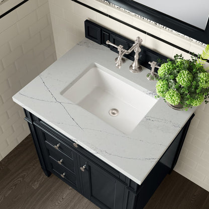 James Martin - Brittany 30" Single Vanity, Black Onyx, w/ 3 CM Ethereal Noctis Silestone Top - 650-V30-BKO-3ENC view 5