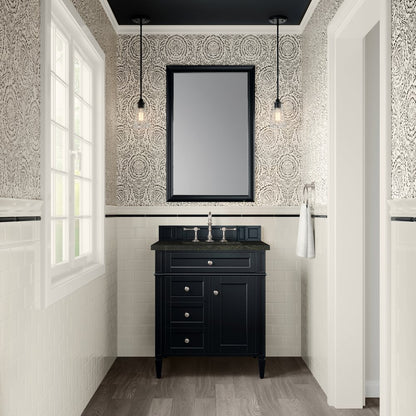 James Martin - Brittany 30" Single Vanity, Black Onyx, w/ 3 CM Phantome Eclos Top - 650-V30-BKO-3PHT view 2