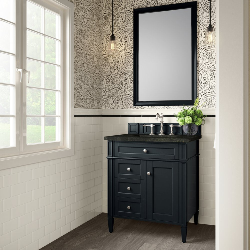 James Martin - Brittany 30" Single Vanity, Black Onyx, w/ 3 CM Phantome Eclos Top - 650-V30-BKO-3PHT view 3