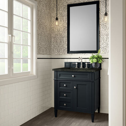 James Martin - Brittany 30" Single Vanity, Black Onyx, w/ 3 CM Phantome Eclos Top - 650-V30-BKO-3PHT view 3
