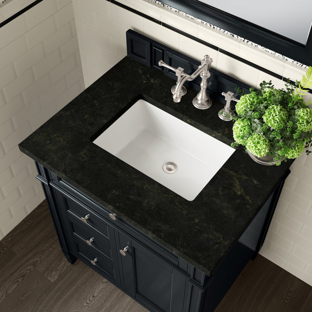 James Martin - Brittany 30" Single Vanity, Black Onyx, w/ 3 CM Phantome Eclos Top - 650-V30-BKO-3PHT view 4