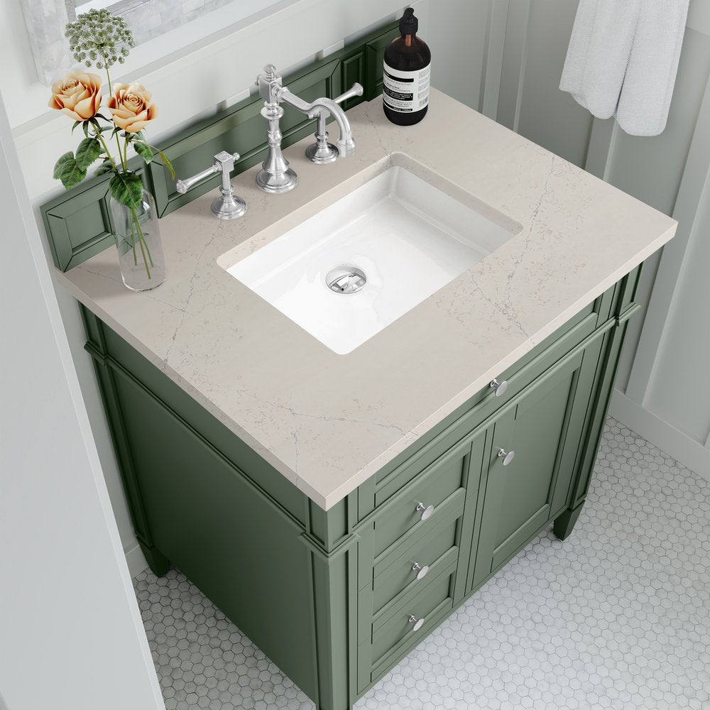James Martin - Brittany 30" Single Vanity, Black Onyx, w/ 3 CM Siberian Silestone Top - 650-V30-BKO-3SFR view 5
