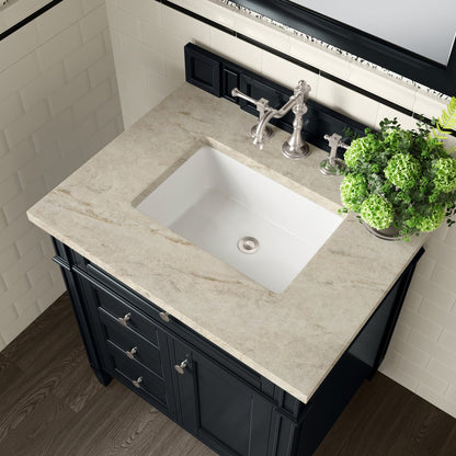 James Martin - Brittany 30" Single Vanity, Black Onyx, w/ 3 CM Tajnar Eclos Top - 650-V30-BKO-3TJR view 4