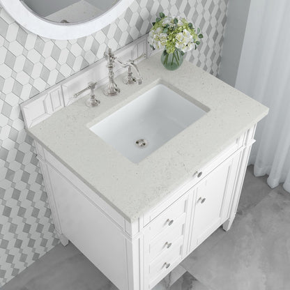 James Martin - Brittany 30" Single Vanity, Bright White, w/ 3 CM Lime Delight Silestone Top - 655-V30-BW-3LDL view 7