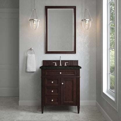 James Martin - Brittany 30" Single Vanity, Burnished Mahogany, w/ 3 CM Phantome Eclos Top - 650-V30-BNM-3PHT view 2
