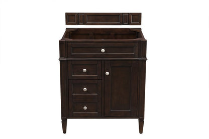 James Martin - Brittany 30" Single Vanity Cabinet, Burnished Mahogany - 650-V30-BNM view 1