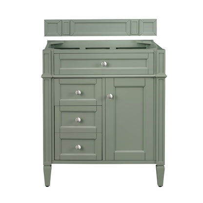 James Martin - Brittany 30" Single Vanity Cabinet, Smokey Celadon - 650-V30-SC view 1