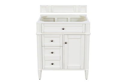 James Martin - Brittany 30" Single Vanity in Bright White, w/ 3 CM Siberian Silestone Top - 655-V30-BW-3SFR view 2