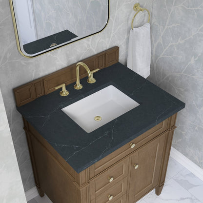 James Martin - Brittany 30" Single Vanity, Pecan w/ 3 CM Charcoal Soapstone Silestone Top - 655-V30-PCN-3CSP view 8