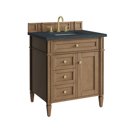 James Martin - Brittany 30" Single Vanity, Pecan w/ 3 CM Charcoal Soapstone Silestone Top - 655-V30-PCN-3CSP view 11