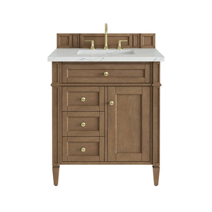 James Martin - Brittany 30" Single Vanity, Pecan w/ 3 CM Ethereal Noctis Silestone Top - 655-V30-PCN-3ENC view 1