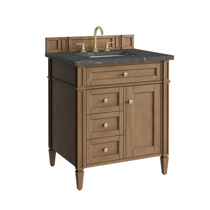 James Martin - Brittany 30" Single Vanity, Pecan w/ 3 CM Parisien Bleu Silestone Top - 655-V30-PCN-3PBL view 11