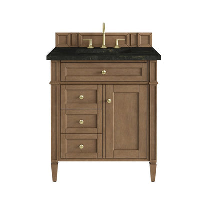 James Martin - Brittany 30" Single Vanity, Pecan w/ 3 CM Phantome Eclos Top - 655-V30-PCN-3PHT view 1