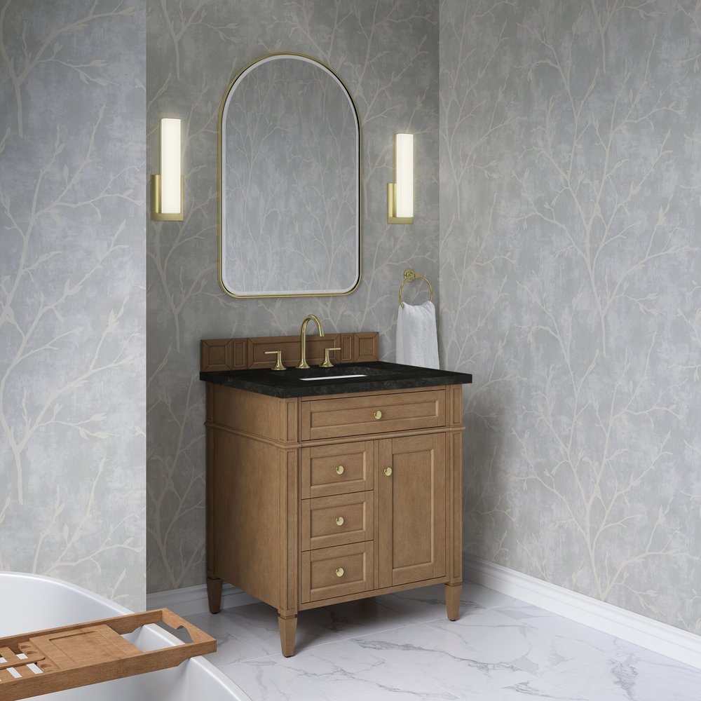 James Martin - Brittany 30" Single Vanity, Pecan w/ 3 CM Phantome Eclos Top - 655-V30-PCN-3PHT view 4