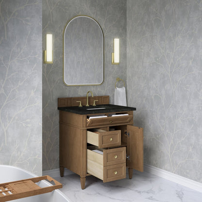 James Martin - Brittany 30" Single Vanity, Pecan w/ 3 CM Phantome Eclos Top - 655-V30-PCN-3PHT view 5