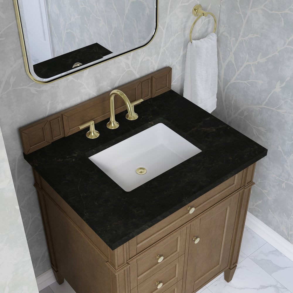 James Martin - Brittany 30" Single Vanity, Pecan w/ 3 CM Phantome Eclos Top - 655-V30-PCN-3PHT view 8