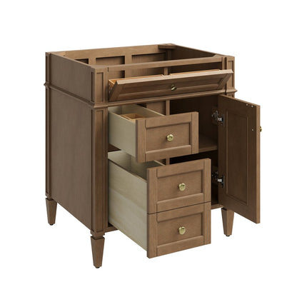 James Martin - Brittany 30" Single Vanity, Pecan w/ 3 CM Phantome Eclos Top - 655-V30-PCN-3PHT view 9