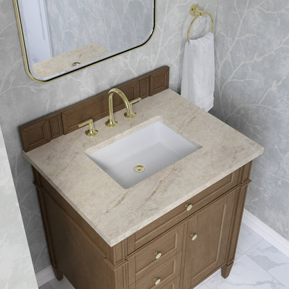 James Martin - Brittany 30" Single Vanity, Pecan w/ 3 CM Tajnar Eclos Top - 655-V30-PCN-3TJR view 8