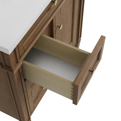 James Martin - Brittany 30" Single Vanity, Pecan w/ 3 CM Tajnar Eclos Top - 655-V30-PCN-3TJR view 15