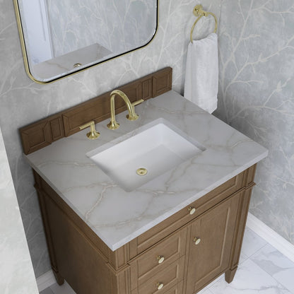 James Martin - Brittany 30" Single Vanity, Pecan w/ 3 CM Victorian Silver Silestone Top - 655-V30-PCN-3VSL view 8
