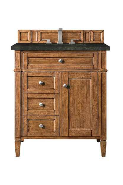 James Martin - Brittany 30" Single Vanity, Saddle Brown, w/ 3 CM Phantome Eclos Top - 650-V30-SBR-3PHT view 1