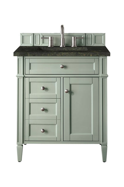 James Martin - Brittany 30" Single Vanity, Sage Green, w/ 3 CM Phantome Eclos Top - 650-V30-SGR-3PHT view 1