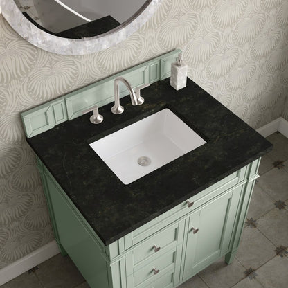 James Martin - Brittany 30" Single Vanity, Sage Green, w/ 3 CM Phantome Eclos Top - 650-V30-SGR-3PHT view 5