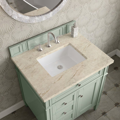 James Martin - Brittany 30" Single Vanity, Sage Green, w/ 3 CM Tajnar Eclos Top - 650-V30-SGR-3TJR view 5