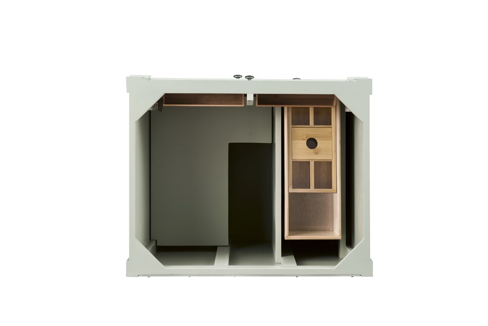 James Martin - Brittany 30" Single Vanity, Sage Green, w/ Single Hole 3 CM White Zeus Silestone Top & Backsplash - 650-V30-SGR-1WZ view 3