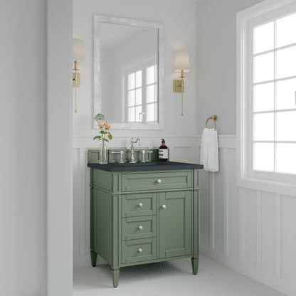 James Martin - Brittany 30" Single Vanity, Smokey Celadon w/ 3 CM Charcoal Soapstone Top - 650-V30-SC-3CSP view 3