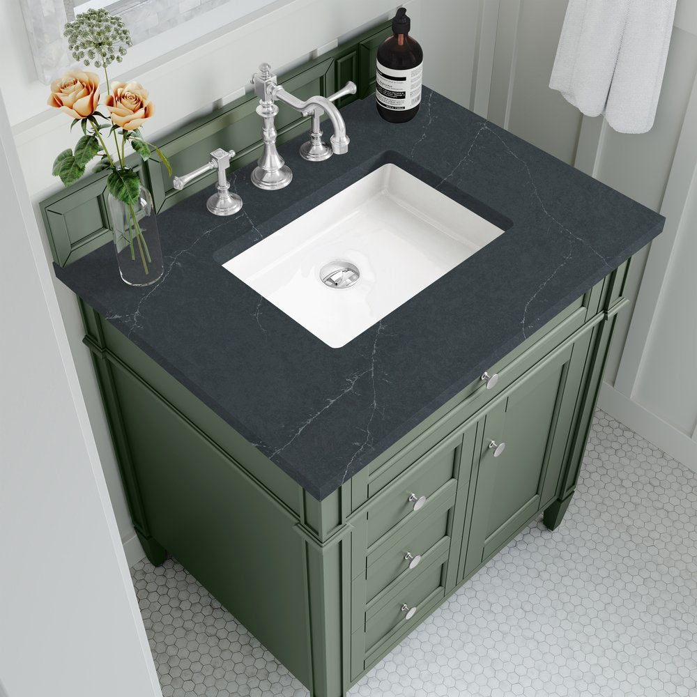 James Martin - Brittany 30" Single Vanity, Smokey Celadon w/ 3 CM Charcoal Soapstone Top - 650-V30-SC-3CSP view 5