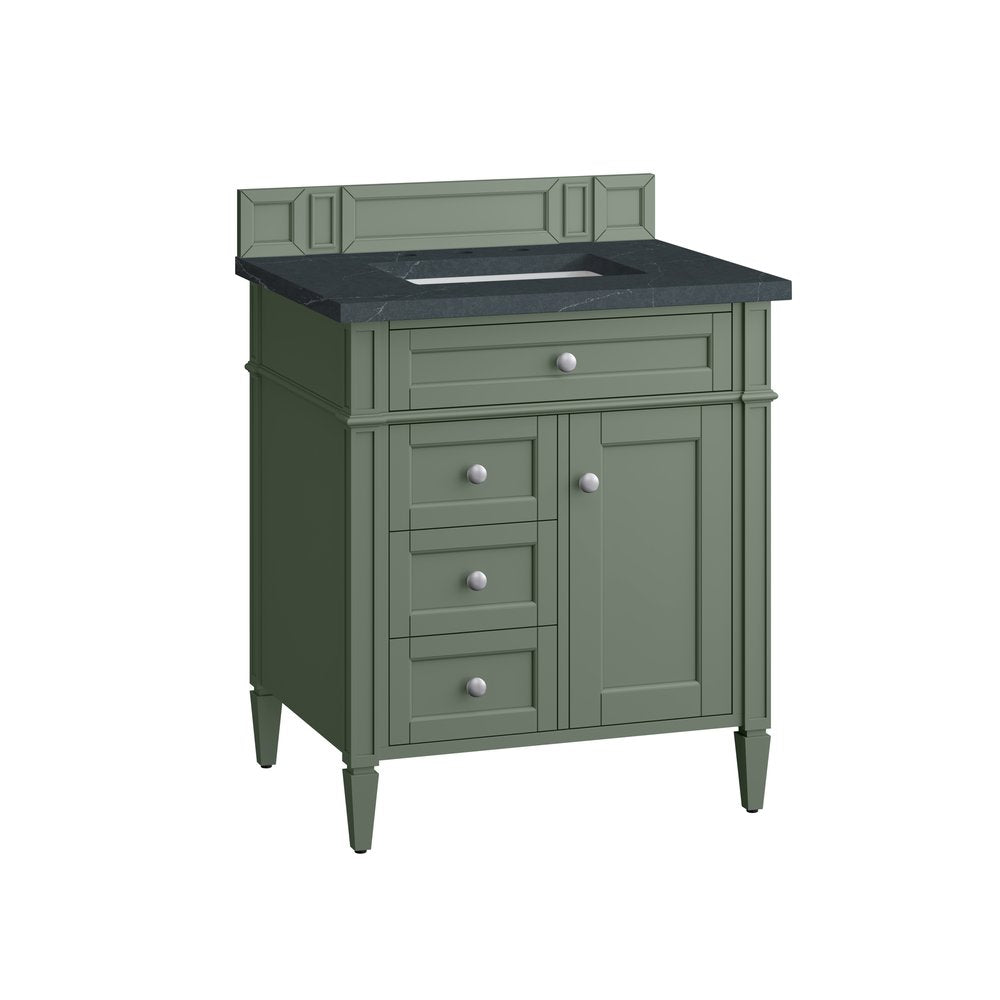 James Martin - Brittany 30" Single Vanity, Smokey Celadon w/ 3 CM Charcoal Soapstone Top - 650-V30-SC-3CSP view 6