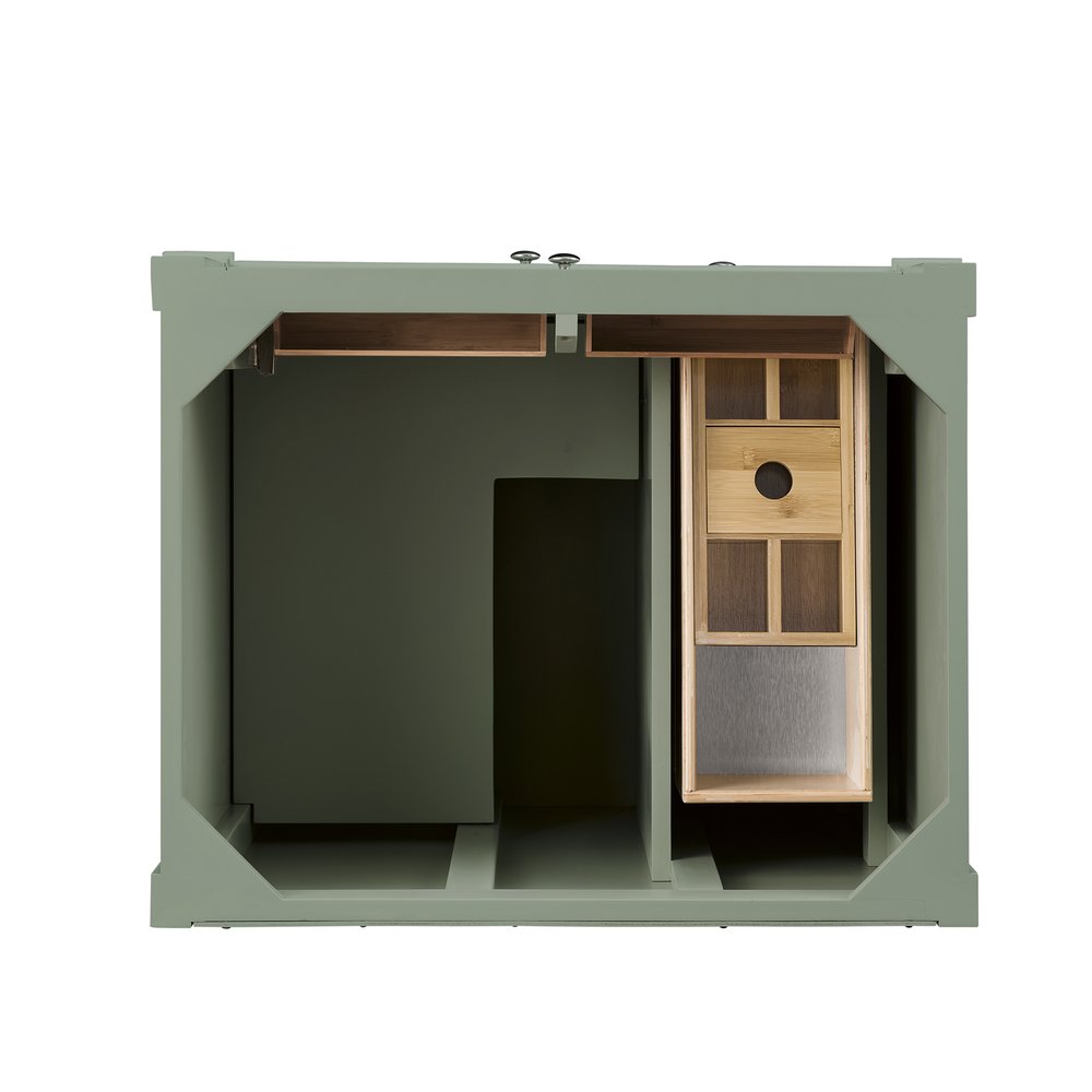 James Martin - Brittany 30" Single Vanity, Smokey Celadon w/ 3 CM Eternal Jasmine Pearl Top - 650-V30-SC-3EJP view 4