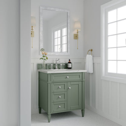 James Martin - Brittany 30" Single Vanity, Smokey Celadon w/ 3 CM Ethereal Noctis Top - 650-V30-SC-3ENC view 3